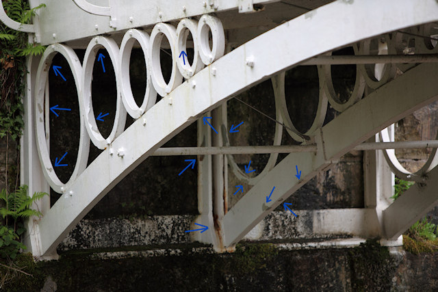 Iron Bridge flaking paint in May 2021