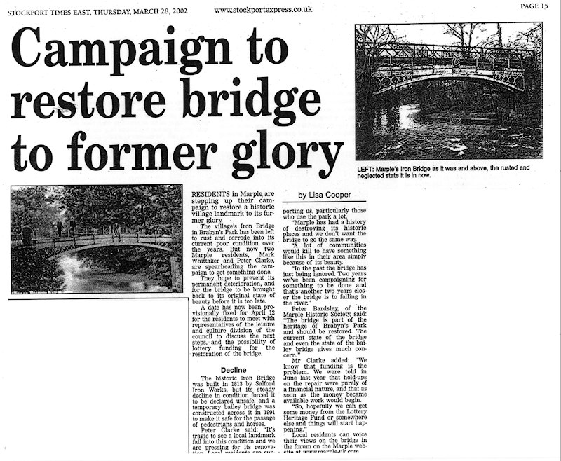 Stockport Times article published 28 March 2002