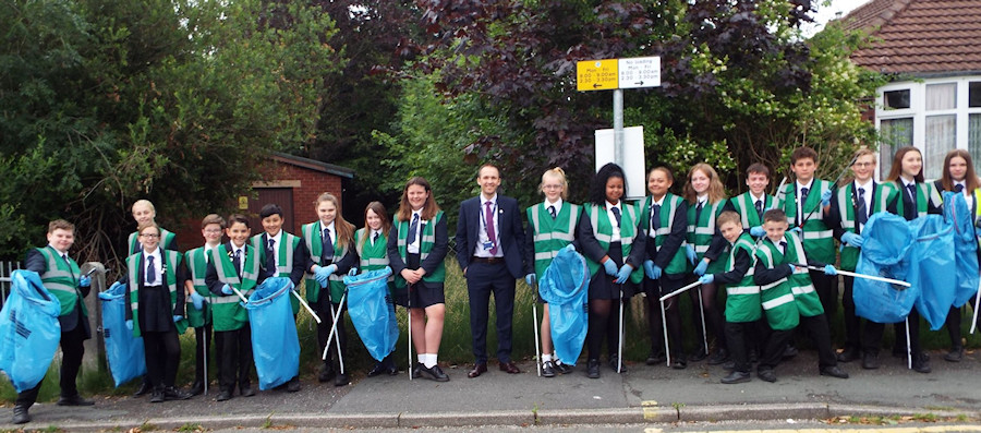 Headmaster Joe Barker with Year Seven students