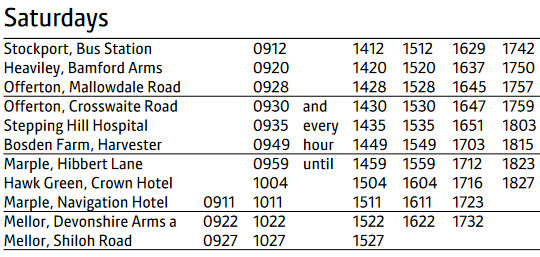 up timetable