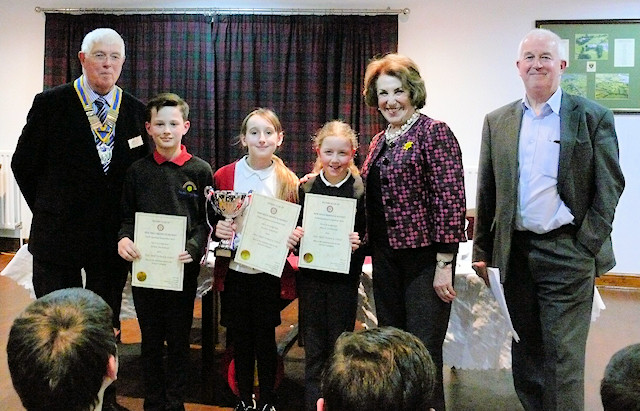 New Mills Primary School receive their awards from Edwina Currie
