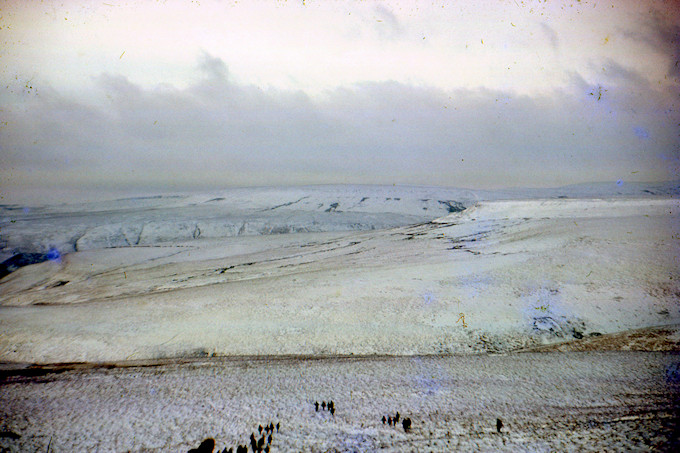 WW1965-026 We enjoyed fine views of snow-covered Bleaklow and Longdendale