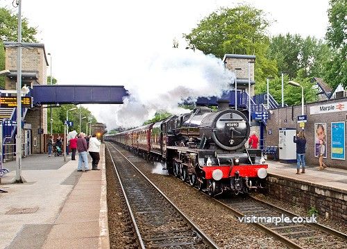 Steam Train passes through Marple May 2015